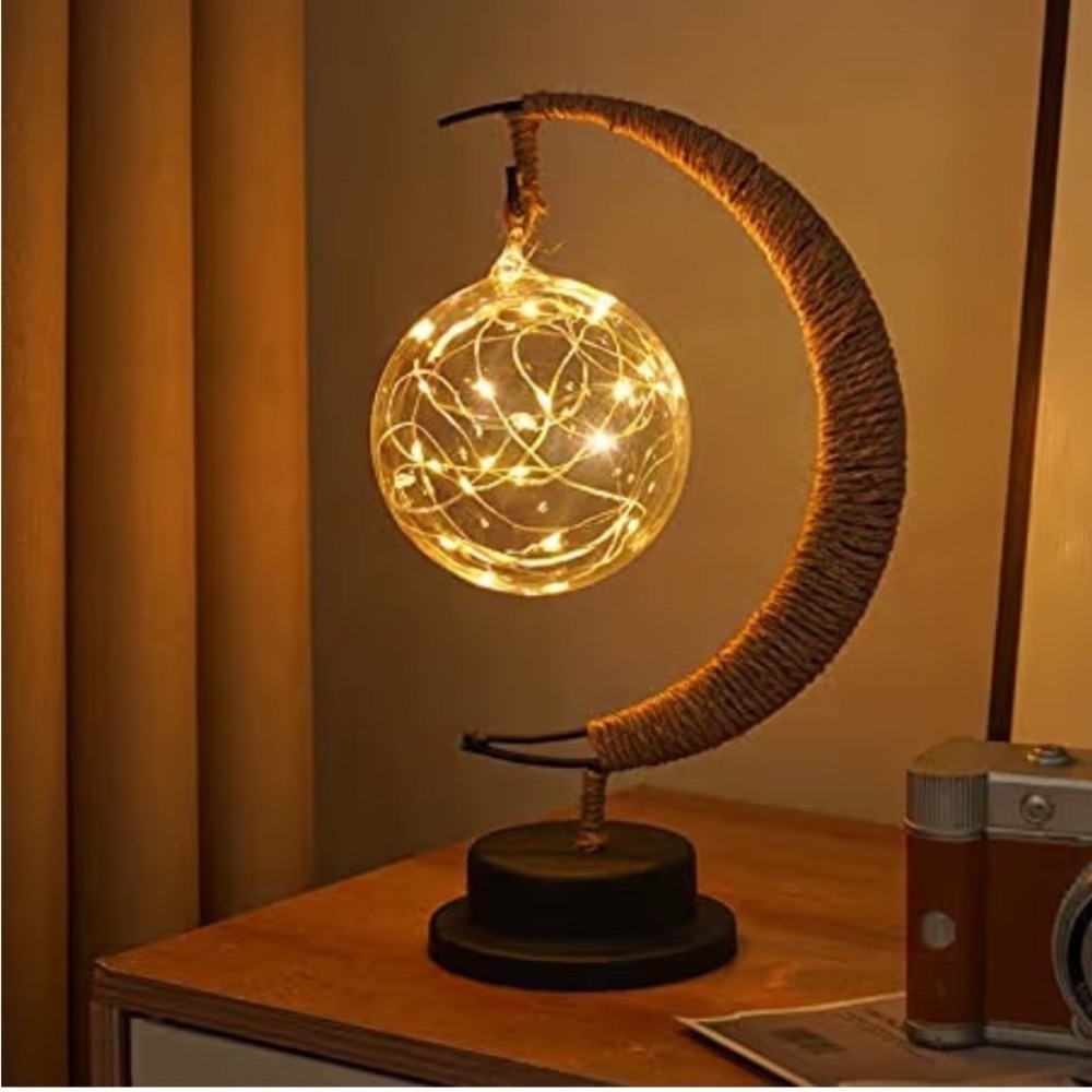 Twinkling Tree Enchanted Lunar Lamp Moon LED Orb Battery Decor NIB